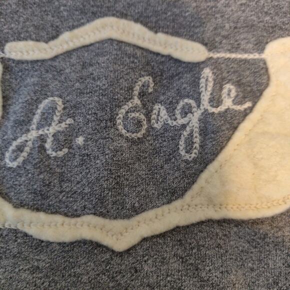 Vintage Y2K American Eagle Gray Hoodie Womens L Chain Embroidery NEW YORK - Picture 8 of 16